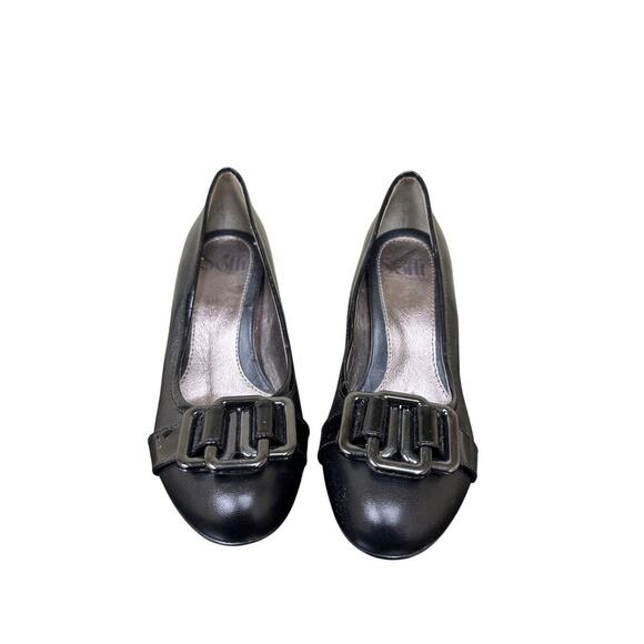 Sofft Size 5 Black Leather Work Unique Career Heel Pump Shoe Office Siren Career - Picture 3 of 12